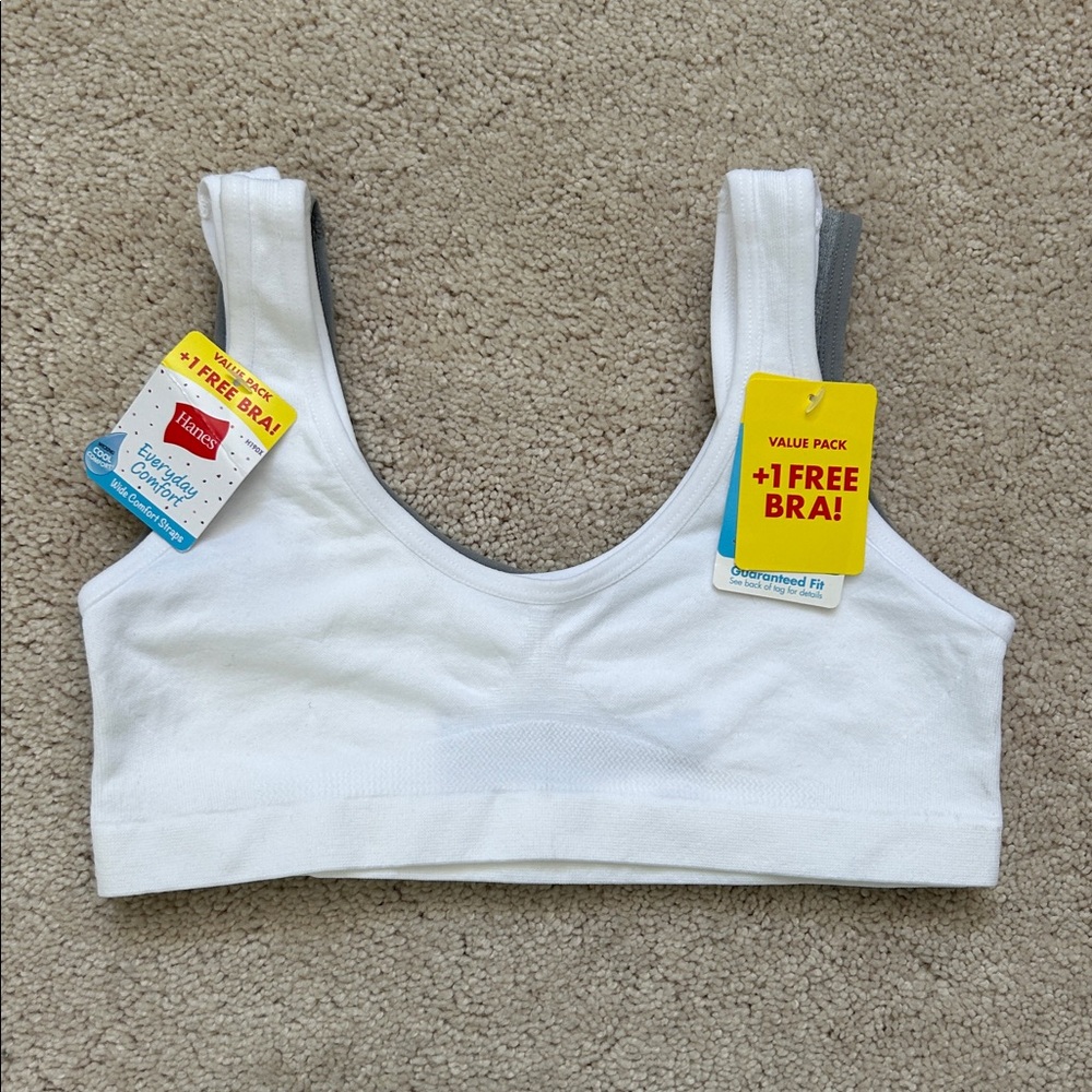 Hanes | 3-pack Girls Everyday Comfort Wide Straps Bras | M